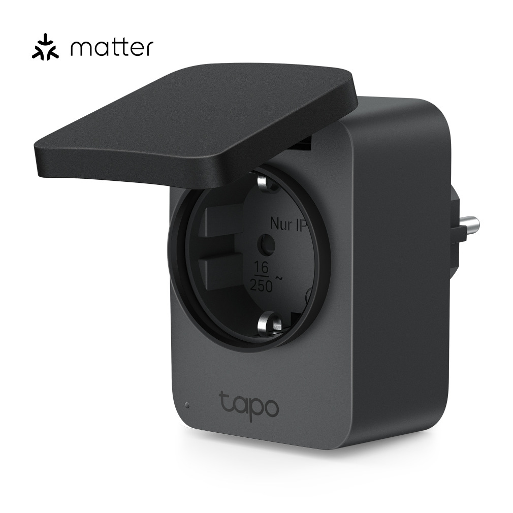 Tapo P410M Smart wifi-stekker voor buiten Schakelaar Zwart | Tapo