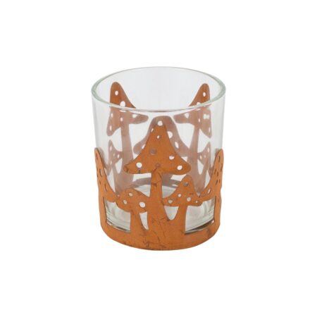Theelicht paddenstoel roest Ø7xH8cm | Countryfield