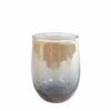 Theelichth Kim S amber/messing glas 6