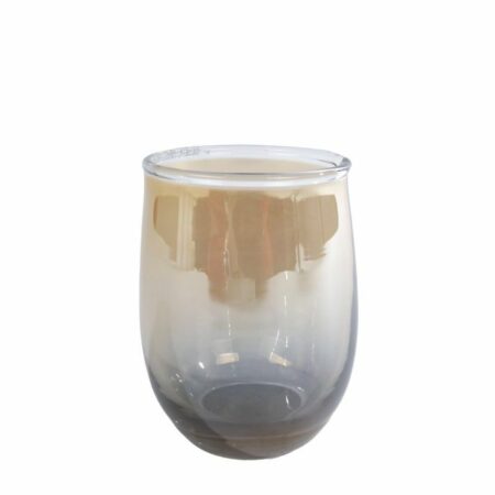 Theelichth Kim S amber/messing glas 6