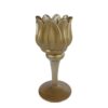 Theelichth Tulip mat goud glass