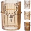 Theelichthouder glas met hert metaal | Home & Styling