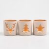 Theelichthouder kerst crème Ø8