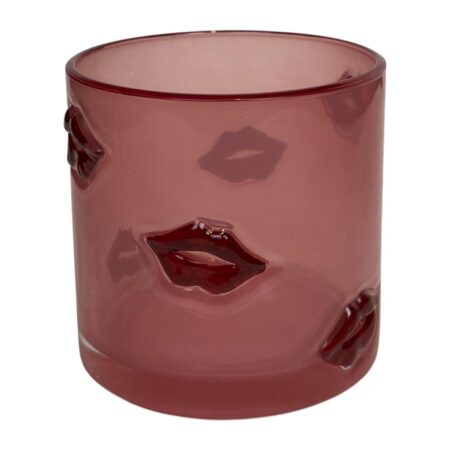 Theelichthouder lippen rood Ø10x10cm | Mansion Atmosphere