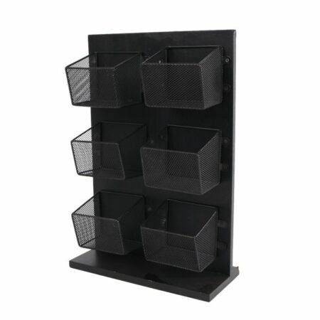 Theerek Mandy 2x3 zwart hout/metaal 22x8x32cm