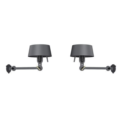 Bolt Bed Underfit met stekker Wandlamp Set van 2 - Donkergrijs