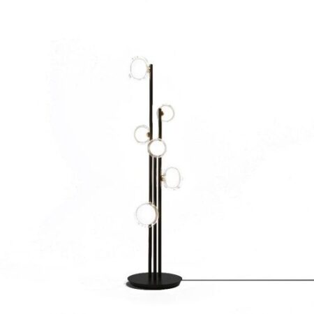 Nabila Vloerlamp - Zwart - Messing