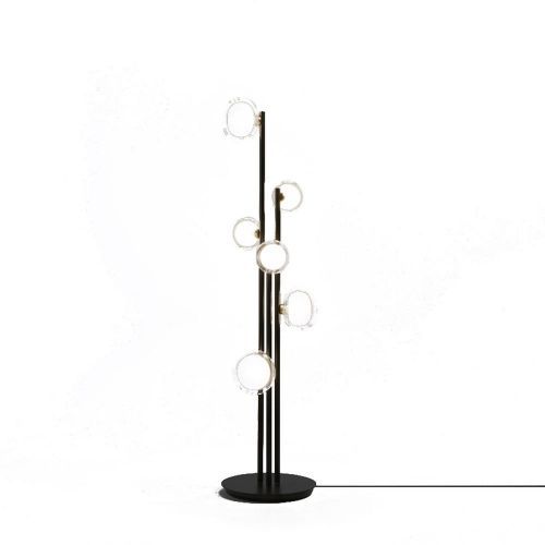 Nabila Vloerlamp - Zwart - Messing