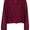 Top Blouson V-hals Bordeaux
