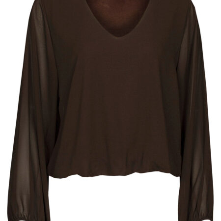 Top Blouson V-hals Bruin