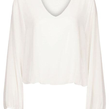 Top Blouson V-hals Off-White