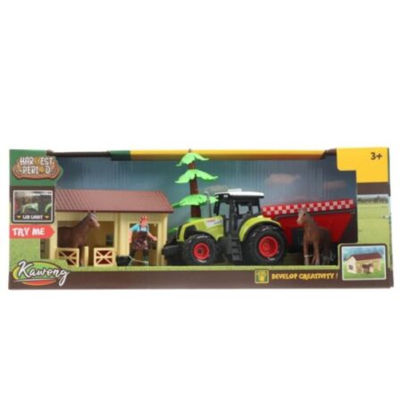 Tractor Set Met Stal + Accessoires Licht +geluid B/o |