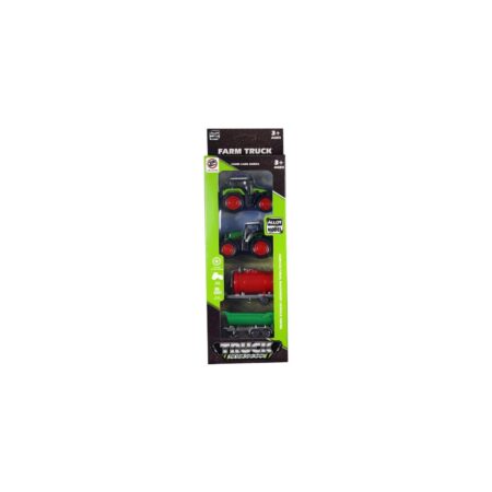 Tractorset die-cast pull back 7cm | Merkloos