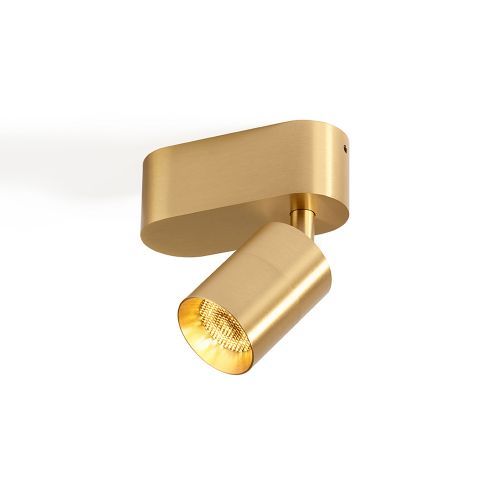 Audette 1 up Rounded Plafondlamp - 2700K - 23° - Messing frame - Met Honeycomb