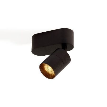 Audette 1 up Rounded Plafondlamp - 2700K - 23Â° - Zwart frame - Met Honeycomb
