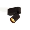 Audette 1 up Rounded Plafondlamp - 2700K - 23Â° - Zwart frame - Zonder Honeycomb