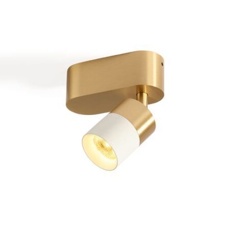Audette-Duo up Rounded Plafondlamp - 2700K - 23Â° - Messing base & frame - Witte ring - Zonder Honeycomb
