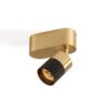 Audette-Duo up Rounded Plafondlamp - 2700K - 23Â° - Messing base & frame - Zwarte ring - Met Honeycomb