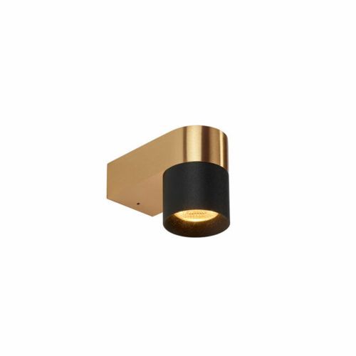 Audy-Wall 1S Duo Wandlamp - 2700K - 40 - Messing frame - Zwarte ring