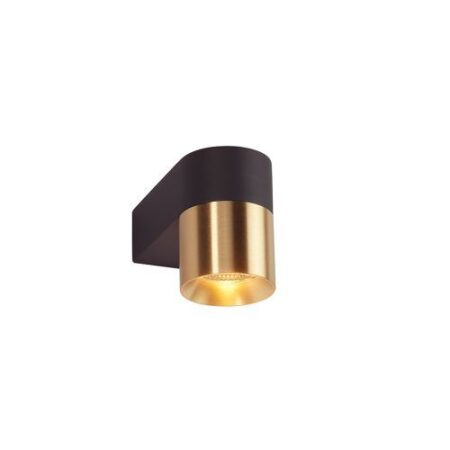 Audy-Wall 1S Duo Wandlamp - 2700K - 40Â° - Grijs frame - Messing ring