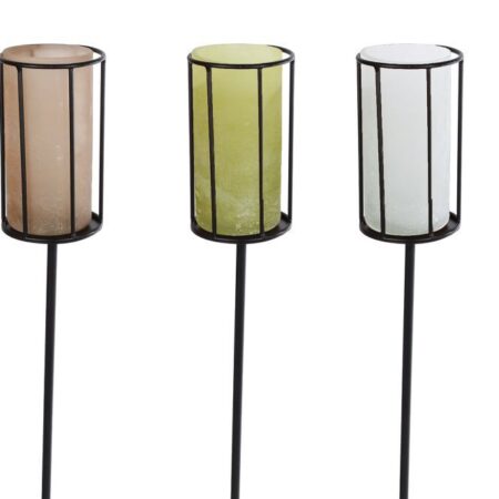 Tuinsteker Jurrien zwart/kleur a3 metaal/glas 6x6x97cm