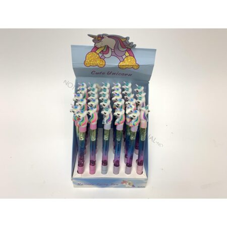Unicorn balpen met glitters 15cm | Unicorn