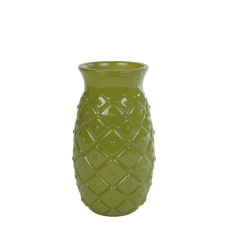 Vaas Ananas S glossy groen glas 9x9x14