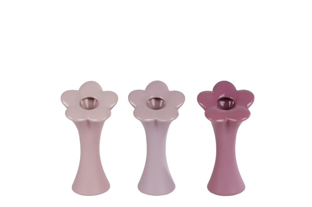 Vaas Bloem S lila/roze/fuchsia a3 aardew 7x7x15cm