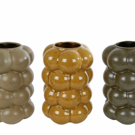 Vaas Bram L beige/amber/d. grijs a3 aardew 15x15x22cm
