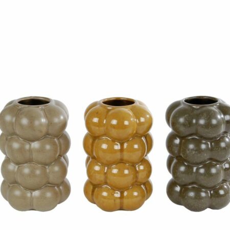 Vaas Bram S beige/amber/d. grijs a3 aardew 9x9x13cm