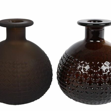 Vaas Diamond bol mat/helder bruin a2 glas per stuk.