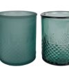 Vaas Diamond theel. mat/helder donker groen glas 9x9x10
