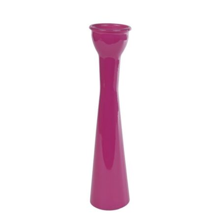 Vaas Florero glossy fuchsia glas 9x9x30cm