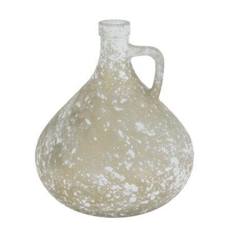 Vaas Jarron met oor antique marble gold glas 18x17