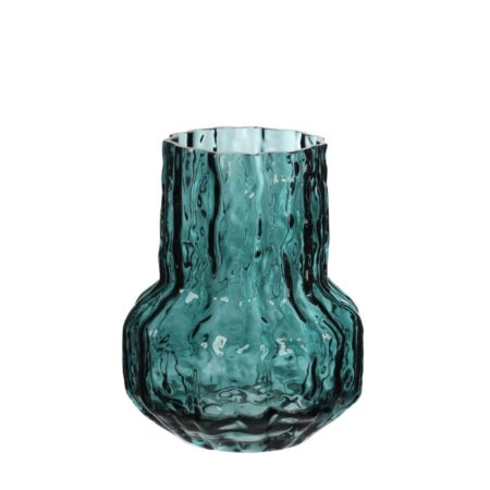 Vaas Morgan glas Ø14 h.18 cm groen | Ideas 4 Seasons