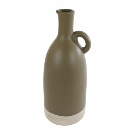 Vaas Nico L leem/beige aardewerk 16x15x38cm