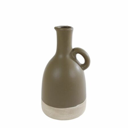 Vaas Nico S leem/beige aardewerk 16x15x28cm
