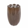 Vaas Roos L bruin aardew 13x13x20cm