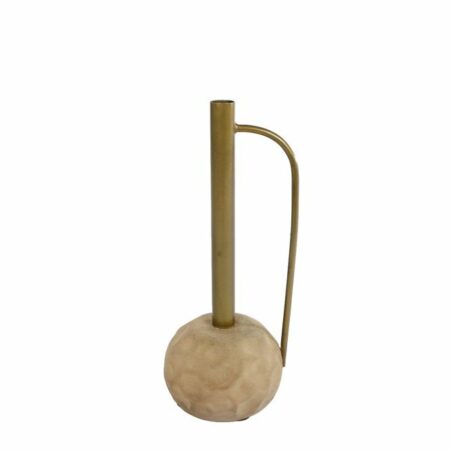 Vaas "Tiffany" S bol goud/cream metaal 10x10x25cm