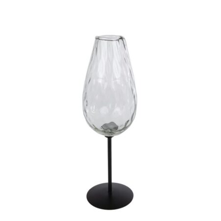 Vaas Wine glass S helder/zwart glas/metaal 7x7x23cm
