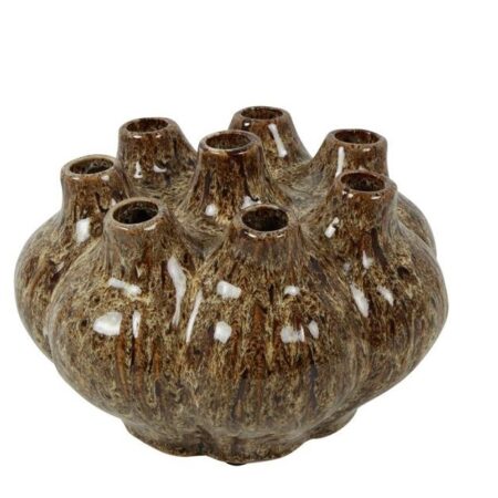 Vaas bruin aardewerk H17cm | Countryfield