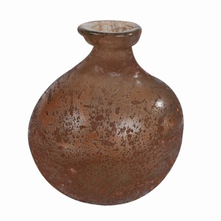 Vaas glas Simplicity 16x18cm frosted roest