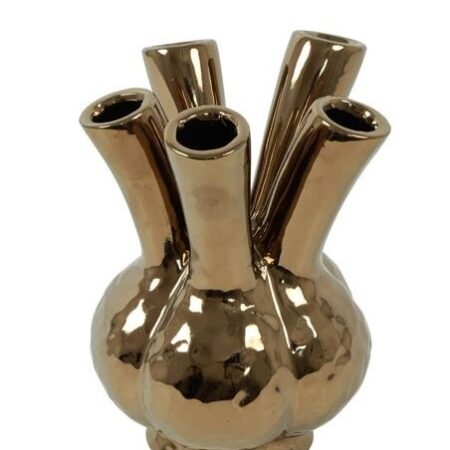 Vaas goud aardewerk H24cm | Countryfield