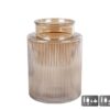 Vaas/windlicht Niamh L luster amber glas