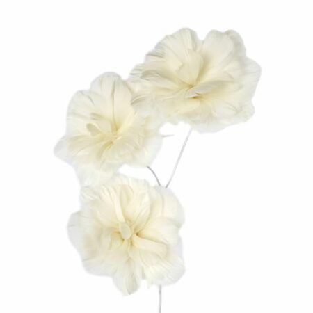 Verenbloemen 3 op steel wit 75cm