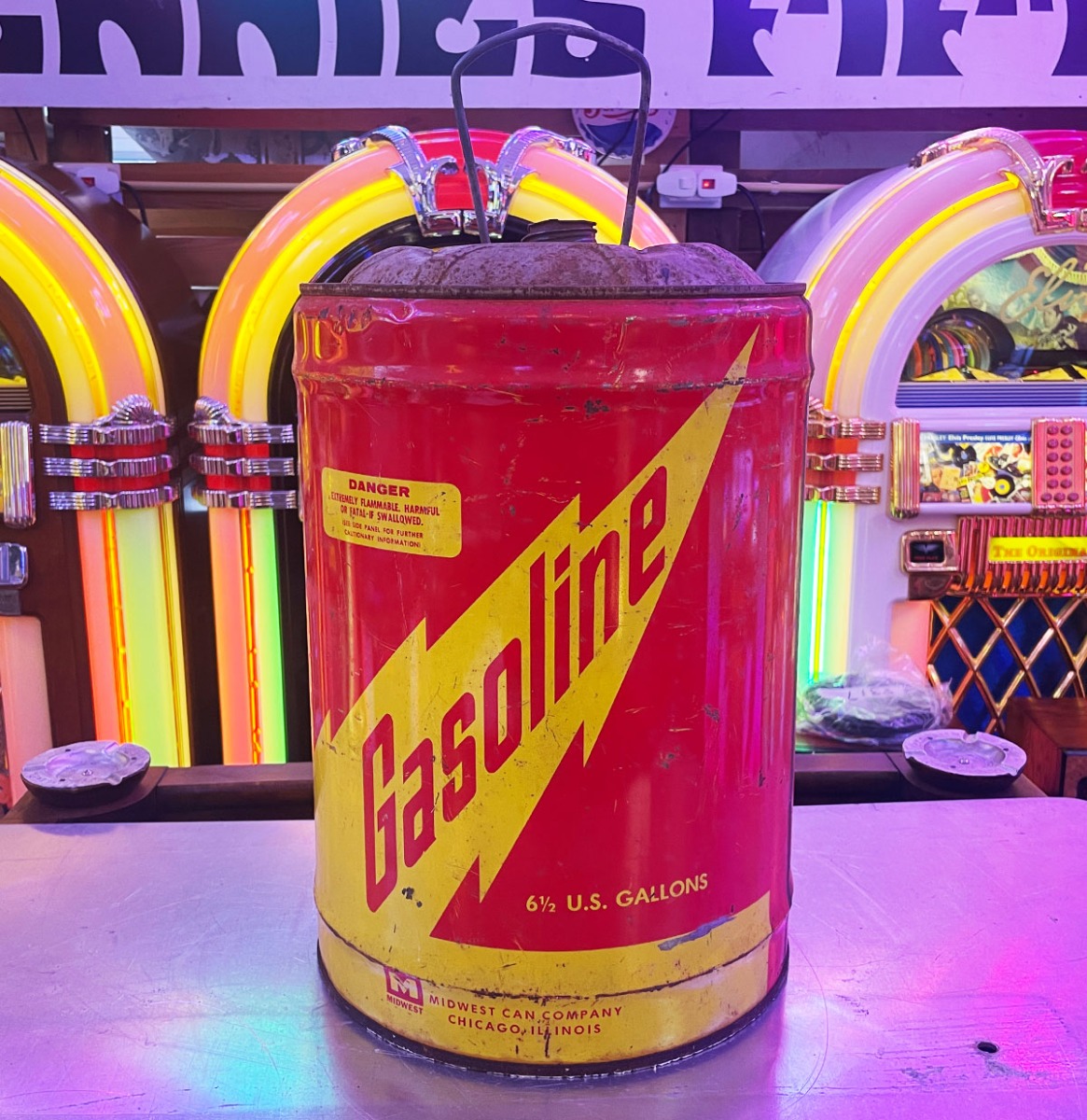 Vintage Gasoline Blik - Midwest Can Company - Chicago USA | The Dutch Pickers