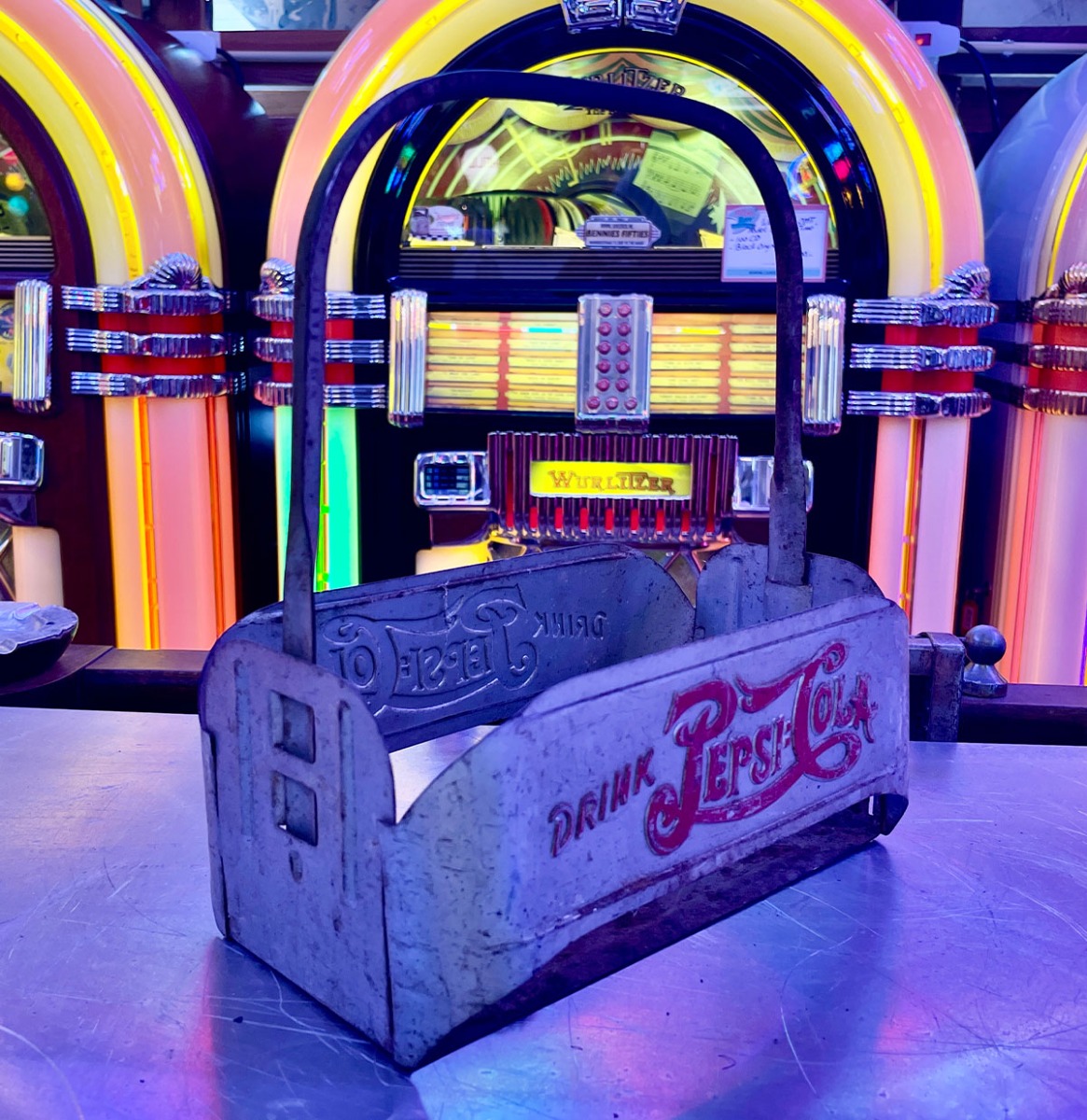 Vintage Pepsi-Cola Metalen 6 Flesjes Carrier - 1940s/1950s | Pepsi