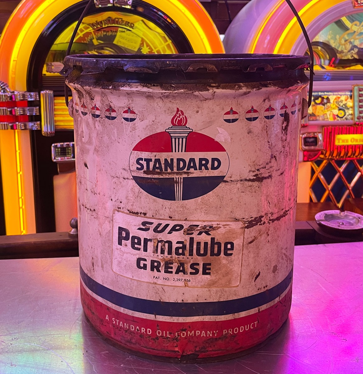 Vintage Standard Oil Super Permalube Grease Olieblik - USA | The Dutch Pickers