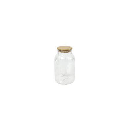 Voorraadpot lines glas/bamboe H20