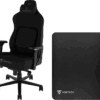 Vortech Prestige Gamestoel Zwart + Vortech Vloermat Zwart